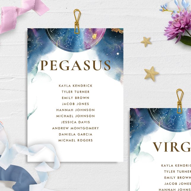 Pegasus Celestial Seating Plan Card w/ Guest Names (Creator Uploaded)