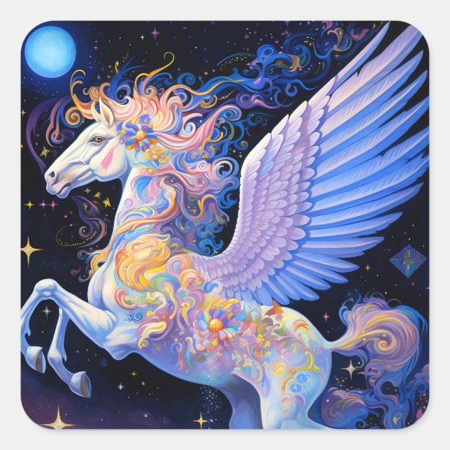 Pegasus Fantasy Art Square Sticker (Front)