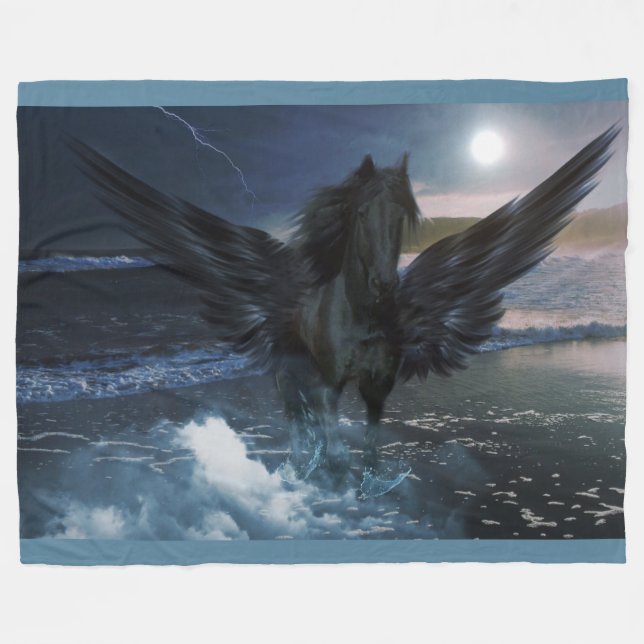 Pegasus Fantasy on Fleece Blanket (Front (Horizontal))