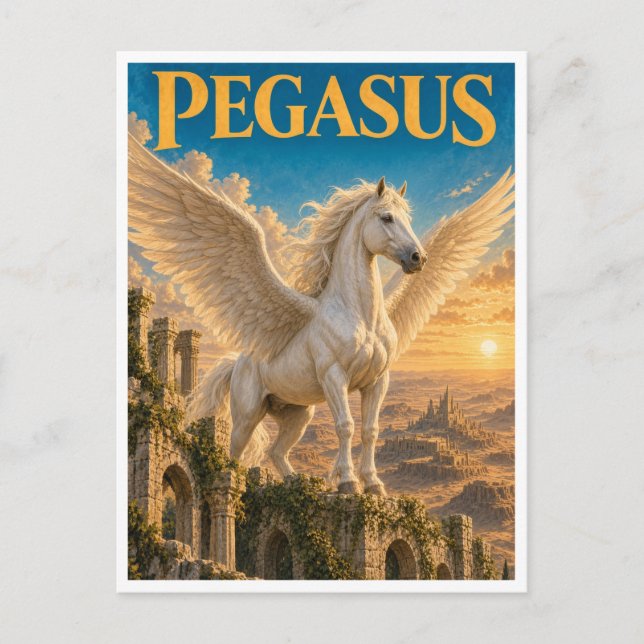 Pegasus, Gothic Fantasy Monster Postcard (Front)