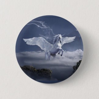 Pegasus in Flight 6 Cm Round Badge