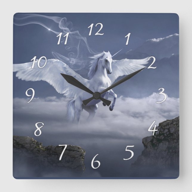 Pegasus in flight  square wall clock (Front)