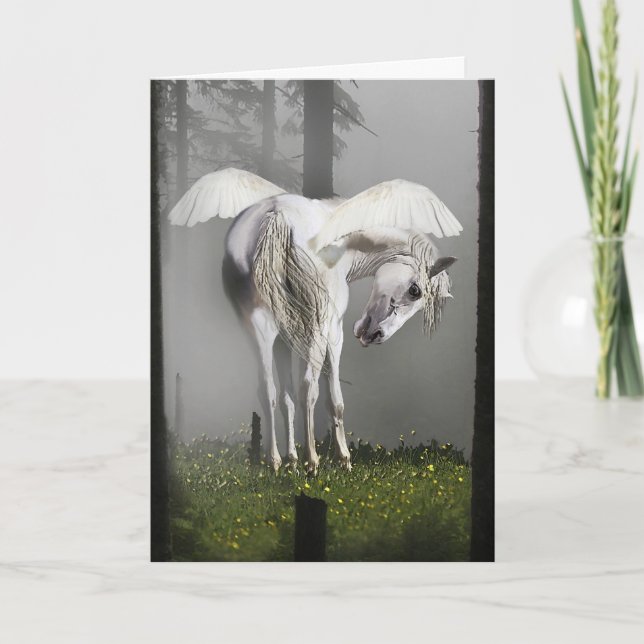 "PEGASUS IN SUNLIGHT" Greeting card (Front)