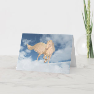 Pegasus Looking Down Through Clouds Card
