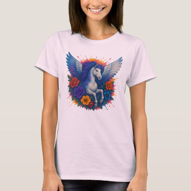 Pegasus Mythical Fantasy Art T-Shirt (Front)