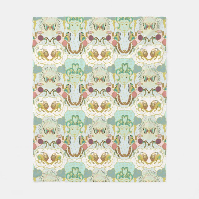 Pegasus Mythomorphosis With Medusa and Chimera Fleece Blanket (Front)