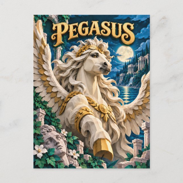 Pegasus, Paper Cut Monster Postcard (Front)