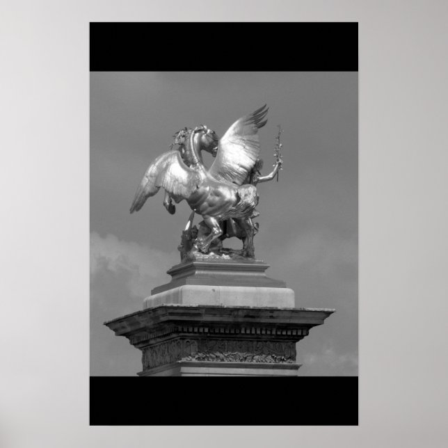 Pegasus Pont Alexandre statue sculpture Paris Pont Poster (Front)