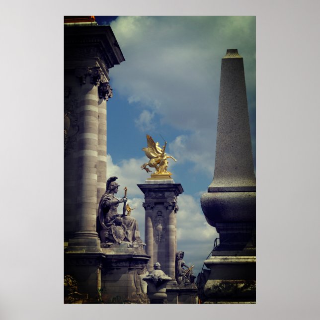 Pegasus Pont Alexandre statue sculpture Paris Pont Poster (Front)