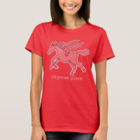 Pegasus Posse Deep Red Women's Basic T-shirt