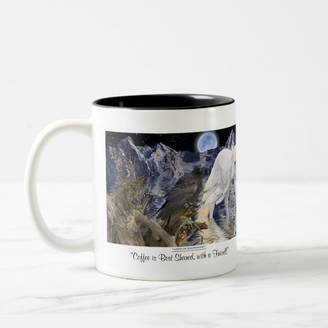 PEGASUS & RAVEN FRIEND Fantasy Art Mug (Left)