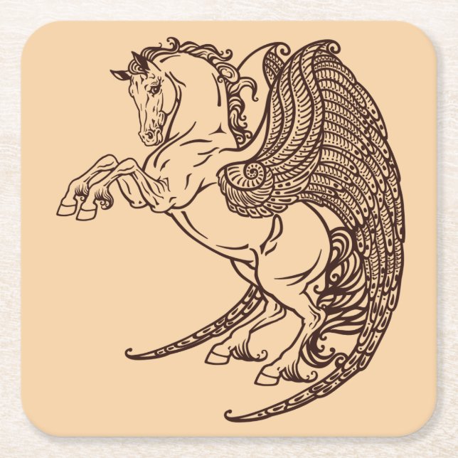 pegasus square paper coaster (Front)