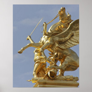 Pegasus statue at the Pont Alexander III bridge Poster