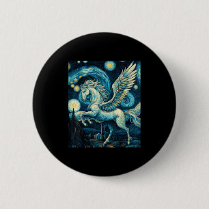 Pegasus Under Starry Night Sky Art Graphic Christm 6 Cm Round Badge