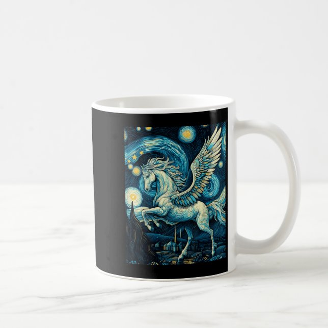 Pegasus Under Starry Night Sky Art Graphic Christm Coffee Mug (Right)