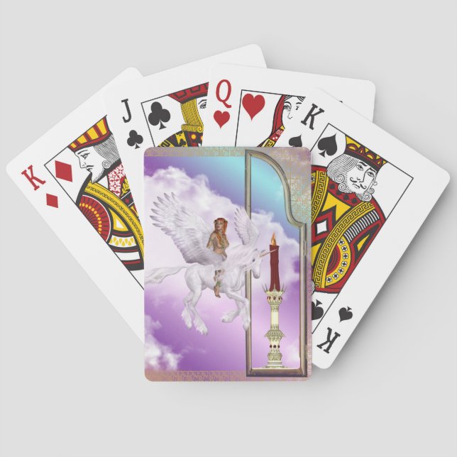 Pegasus Unicorn Fantasy Sky Playing Cards (Back)