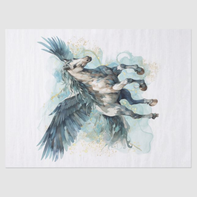 Pegasus Watercolor Decoupage Tissue Paper (Front)