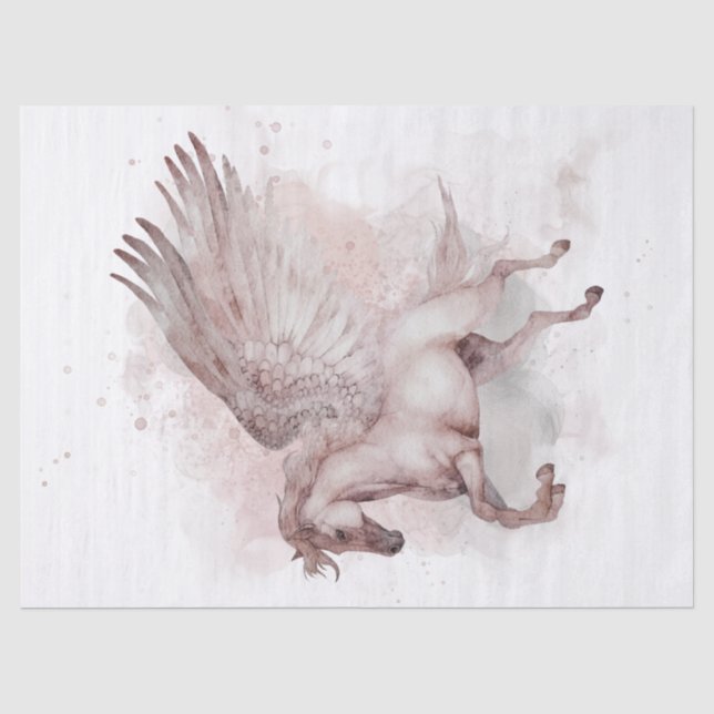 Pegasus Watercolor Decoupage Tissue Paper (Front)