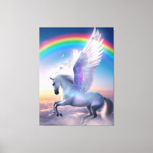 Pegasus with Rainbow Canvas Print