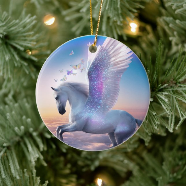 Pegasus with Rainbow Ceramic Tree Decoration (Tree)