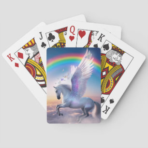 Pegasus with Rainbow Playing Cards