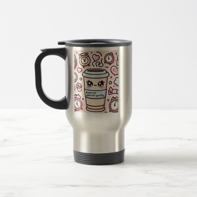 Pegatina de vinilo con forma personalizada travel mug (Left)