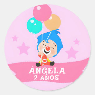 Pegatina   Pegatina Payasito Plim Plim, Classic Round Sticker