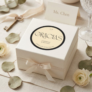 Pegatina Redonda de Boda Spanish Wedding Favor Classic Round Sticker