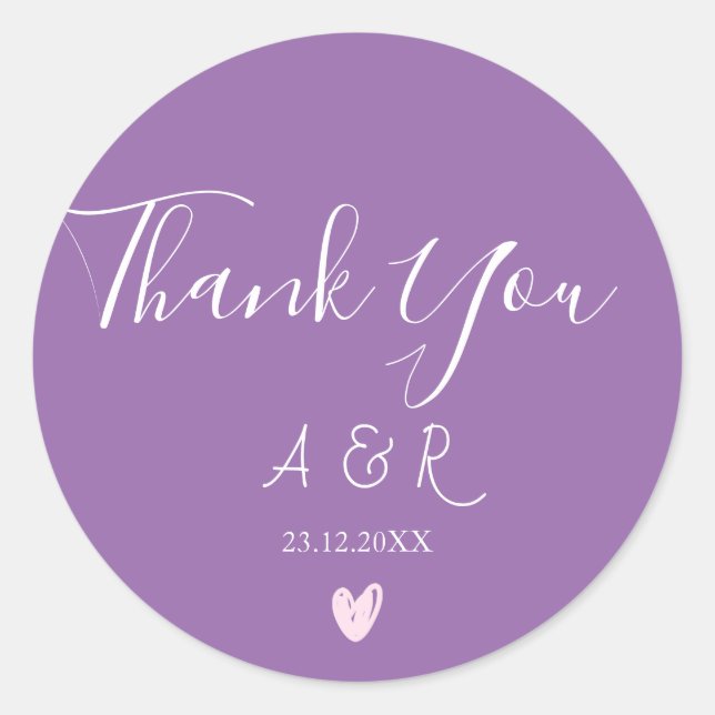 Pegatina Redonda Thank you editable pink floral il Classic Round Sticker (Front)