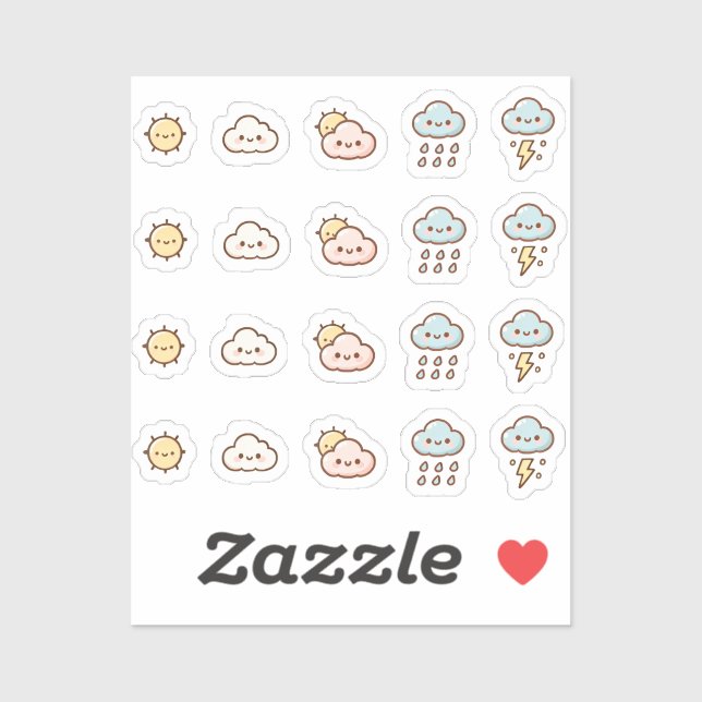Pegatina Tiny latte weather tracker planner (Sheet)