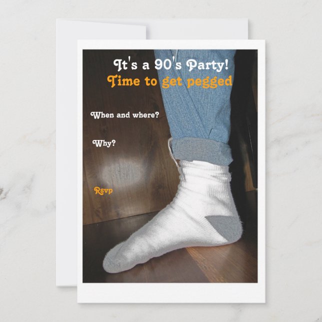 Pegged 90's Party Invitation (Front)