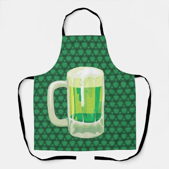 Peggy Ann All Over Black Green St Patrick's Apron (Front)