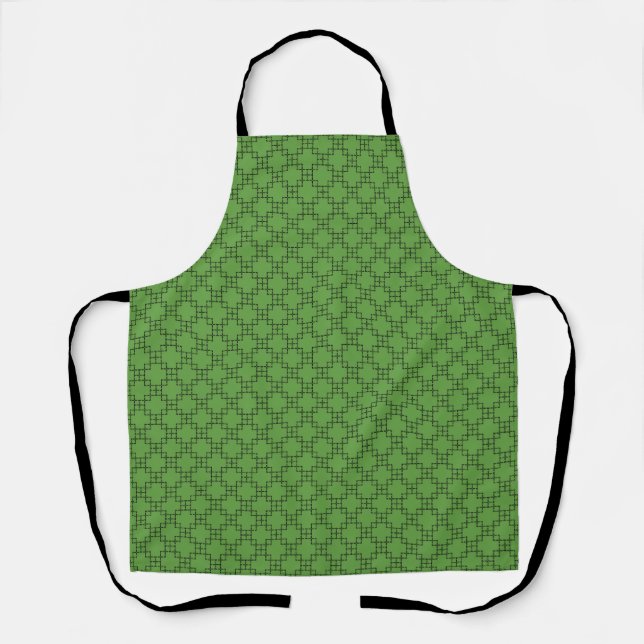 Peggy Ann All Over Black Green St Patrick's Apron (Front)