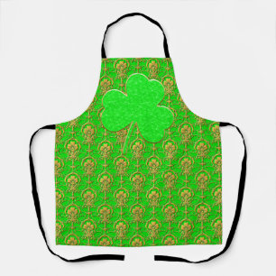 Peggy Ann All Over Gold Green St Patrick's Apron