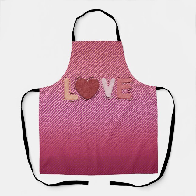Peggy Ann All Over Pink Gradated Love Apron (Front)