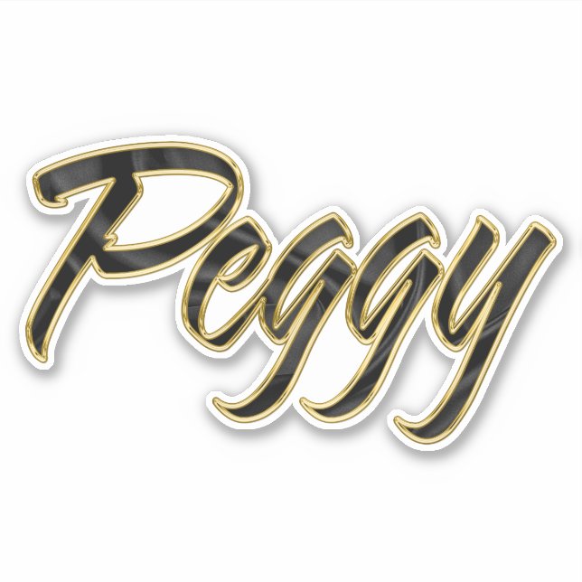 Peggy Black Gold Lettering Decal Sticker (Front)