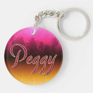 Peggy Vorname Name golden pink Schlüsselanhänger Key Ring