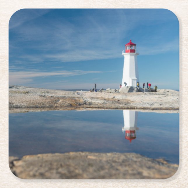 Peggy'S Cove Lighthouse | Canada Square Paper Coaster (Front)