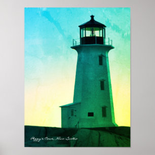 Peggy's Cove Lighthouse Route Nova Scotia Postcar Poster