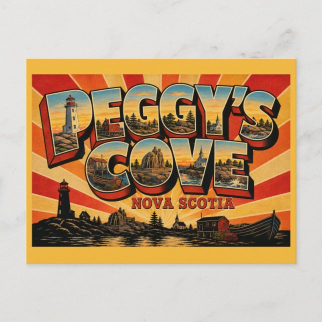 Peggy's Cove Nova Scotia Lighthouse Postcard (Front)