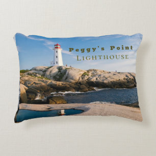 Peggys Point Lighthouse Atlantic Canada Decorative Cushion