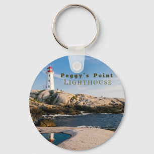 Peggys Point Lighthouse Atlantic Canada Key Ring