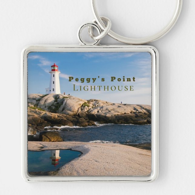 Peggys Point Lighthouse Atlantic Canada Key Ring (Front)