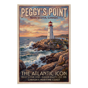 Peggy's Point Lighthouse, Canada Poster