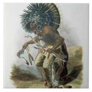 Pehriska-Ruhpa, Minatarre Warrior in the Costume o Tile