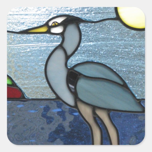 PEI Blue Heron Square Sticker (Front)