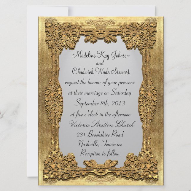 Peiffer Formal 6.5 x 8.75 Monogram Wedding Invite (Front)
