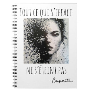 Peinture visage noir et blanc en pixel  notebook