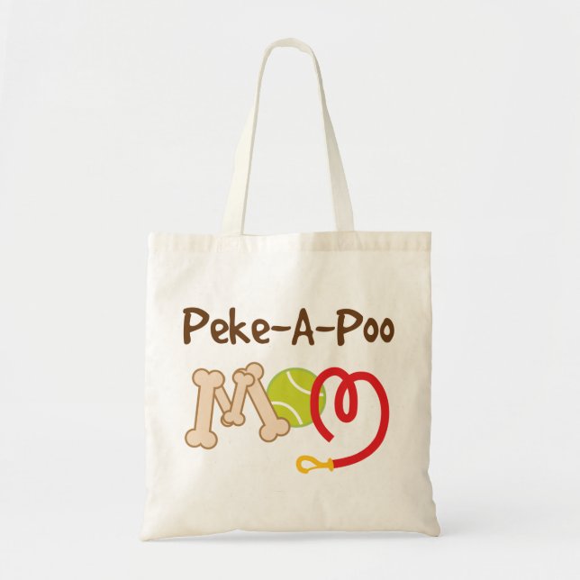 Peke a Poo Dog Breed Mum Gift Tote Bag (Front)