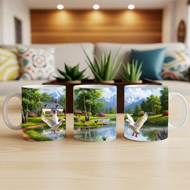 Pekin Ducks Digital Painting Mug Wrap Design (Creator Uploaded)